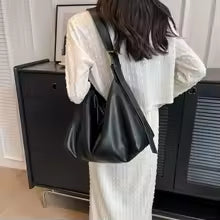 Soft Synthetic Leather Drawstring Tote