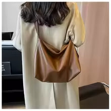 Soft Synthetic Leather Drawstring Tote