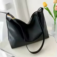Soft Synthetic Leather Drawstring Tote